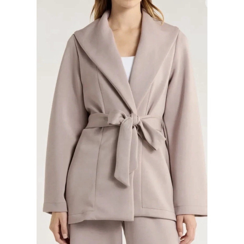 Spanx Air Essentials Luxe Wrap Cardigan NEW Size Large Coastal Fog Minimalist
